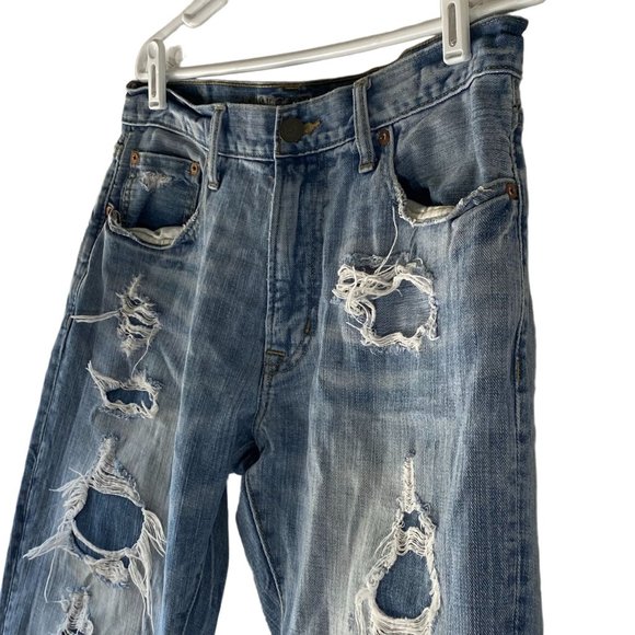 American Eagle Outfitter Mens Slim Straight Destroyed Zip Fly Jeans Sz 33/30 - Picture 4 of 11